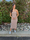 Cocoa & Cream Striped Midi Dress