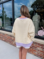 Sheila Striped Terry Top - Yellow/Lavender