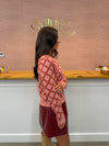 Jenna Floral Jacquard Cardigan - Mauve