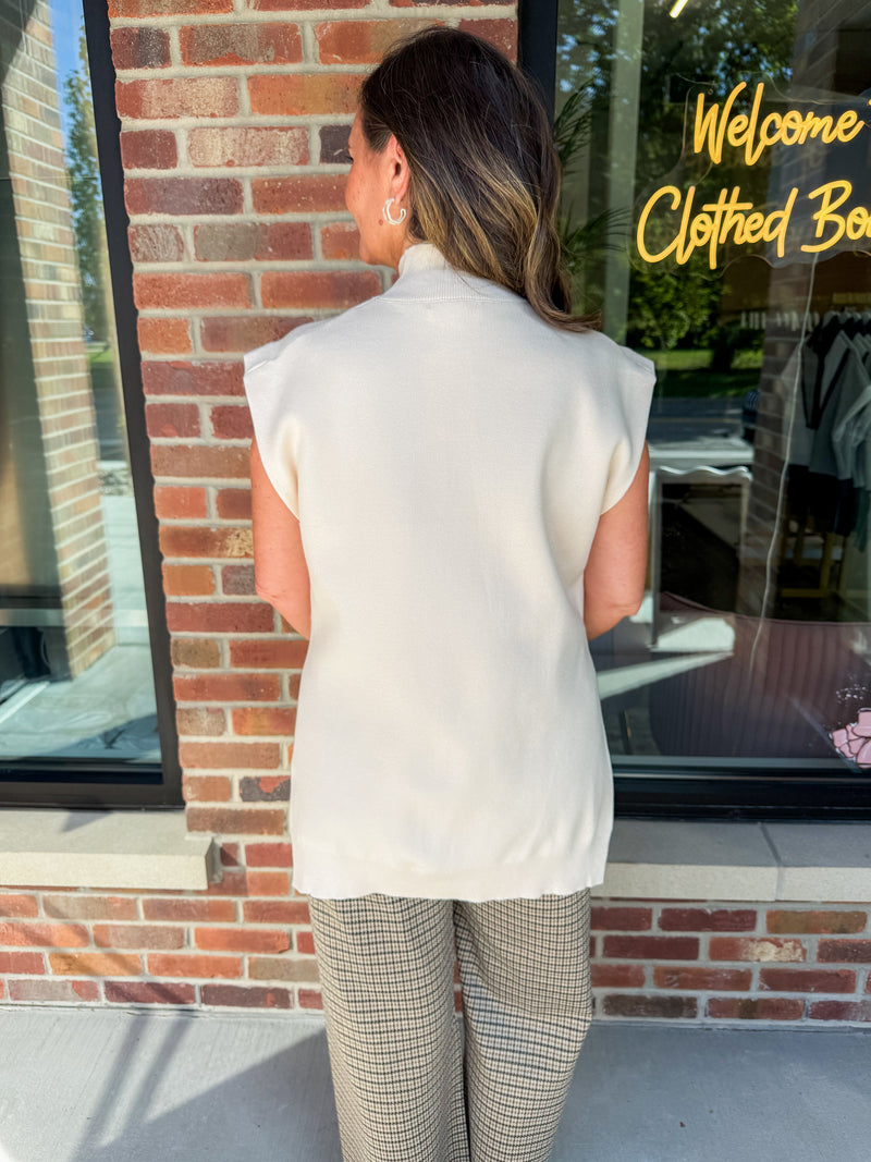 Oat Mock Neck Short Sleeve Top