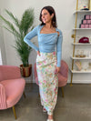Sky Blue Asymmetrical Long Sleeve
