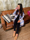 Fall Essentials Shacket - Blue/Ivory