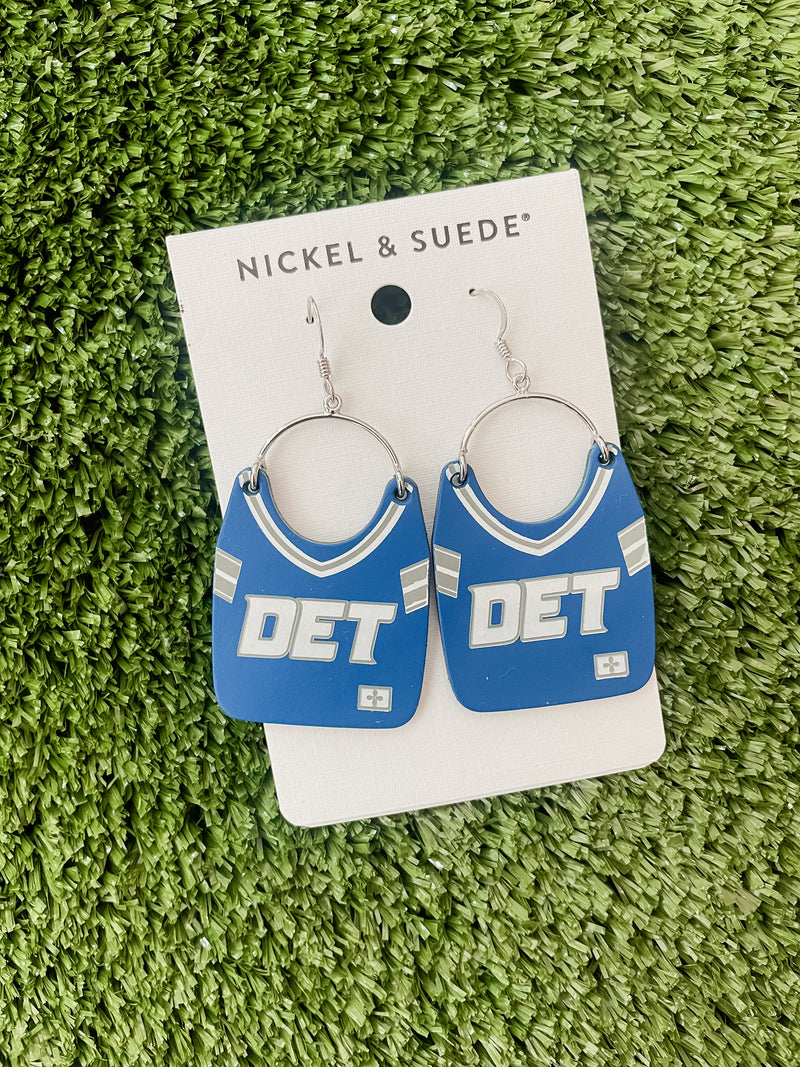 Detroit Football Jersey Earrings