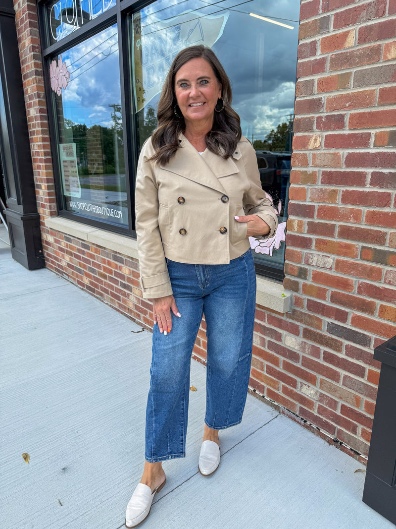Casey Cropped Belted Trench