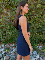 Nina Button Down Vest - Navy
