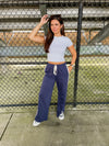 Game Time Lace Track Pant - Navy