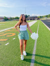 Game Day Gingham Boxer Shorts - Green/White