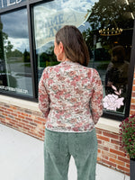 Callie Floral Sheer Top - Cream