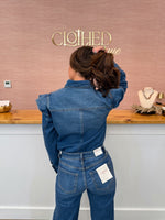 Denim Ruffle Long Sleeve