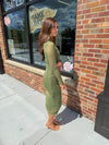 Olive Sheer Midi Dress