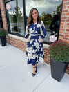 Norah Navy Floral Midi Dress