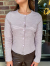 Brooklyn Button Down Striped Top - Pink/Brown