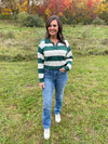 Vintage Schoolgirl Sweater - Cream/Green