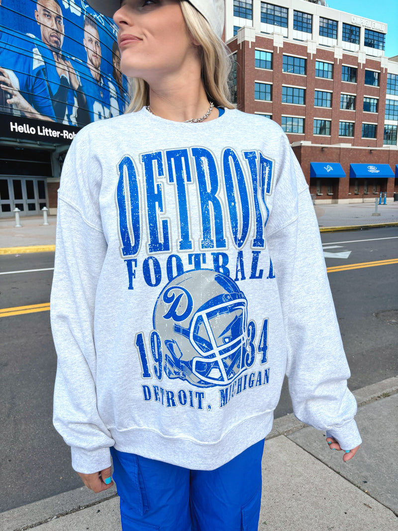 Oversized Vintage Detroit Football Sweatshirt