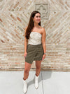 Circle Cutout Strapless Top