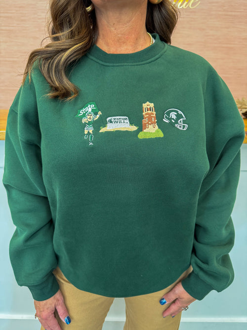 Spartan Embroidered Crewneck