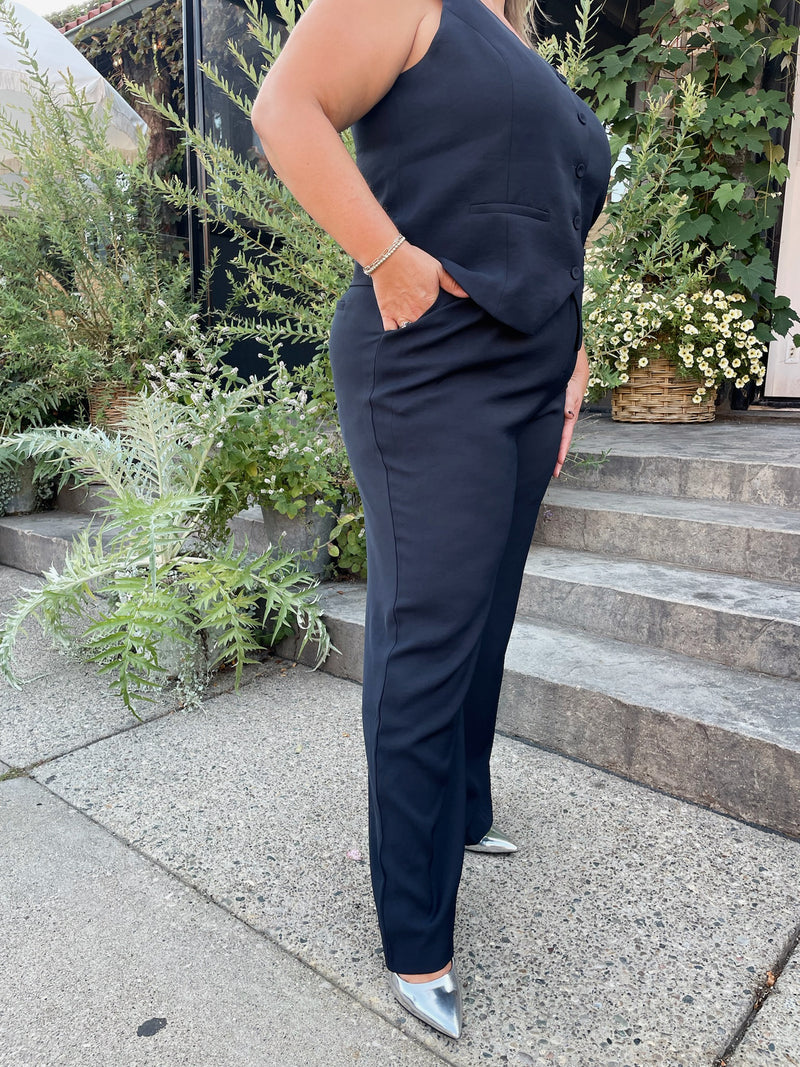 Midnight Navy Trousers | Curvy