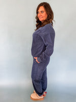 Navy Corduroy Lounge Set