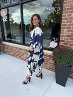Norah Navy Floral Midi Dress