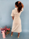 Classic Cream Detailed Midi Dress