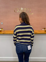 Skylar Striped Cardigan - Navy