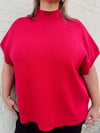 Red Sleeveless Sweater | Curvy