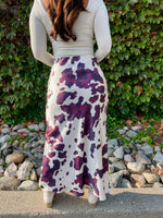 Cow Print Midi Skirt - Ivory