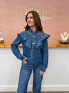 Denim Ruffle Long Sleeve