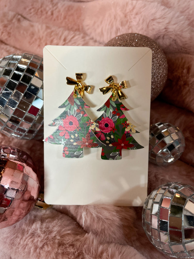 Christmas Tree Floral Earrings