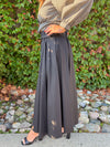Ava A-Line Midi Skirt - Black