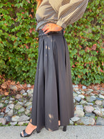 Ava A-Line Midi Skirt - Black