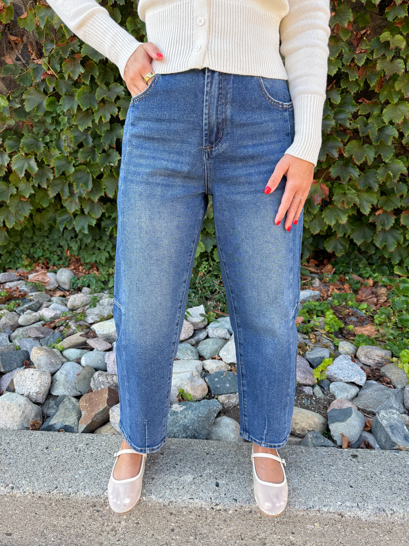 Bethany Barrel Cropped Denim