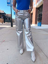 Sideline Silver Faux Leather Pants