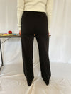 Twill Wide Leg Pant - Black