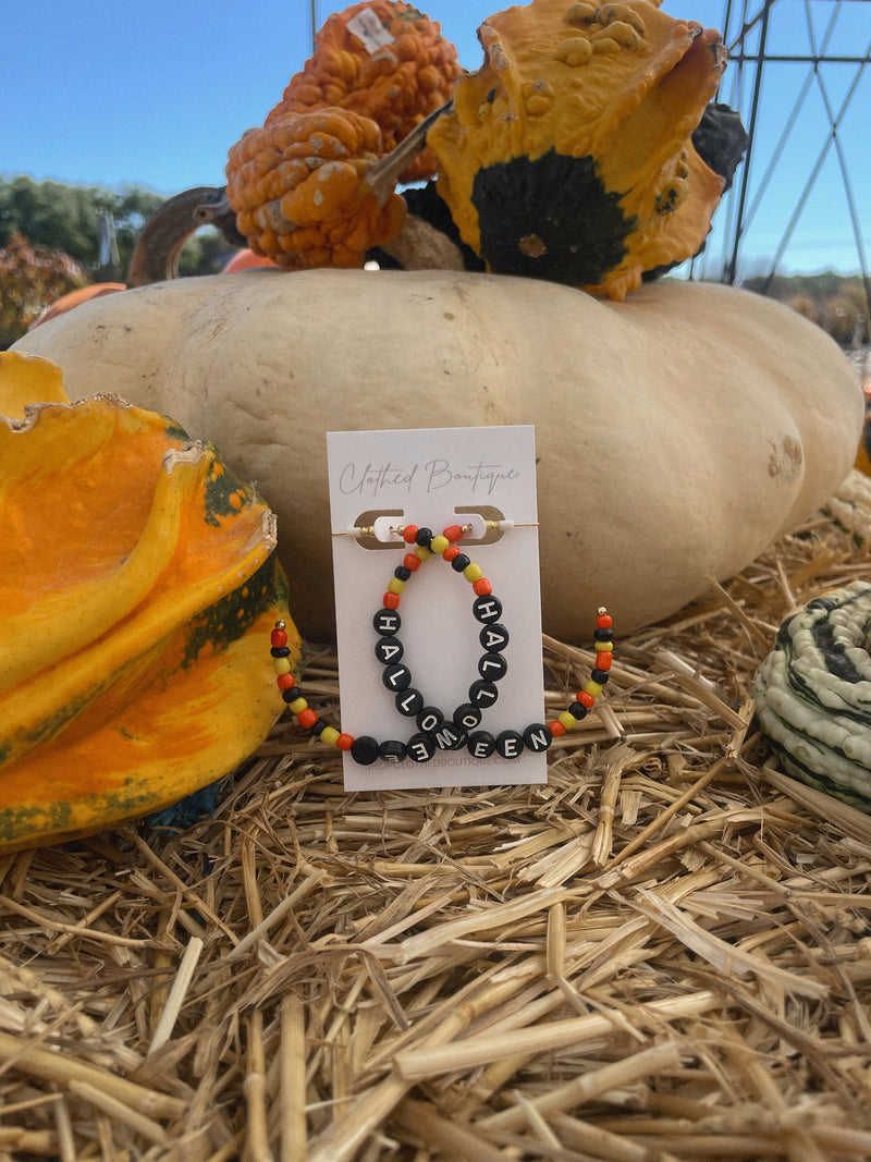 "Halloween" Beaded Hoops