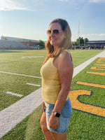 Halftime Split Tank - Navy/Yellow