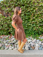 Becca Zippered Dress - Brown