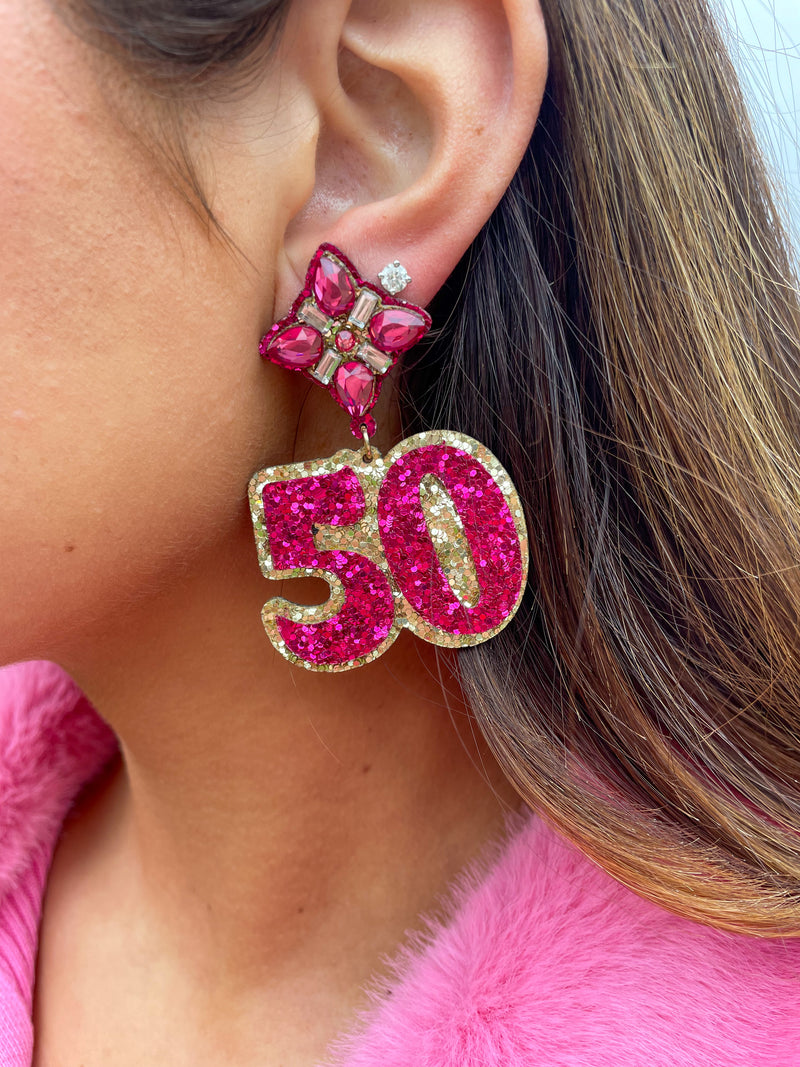 Milestone Birthday Earrings - 50