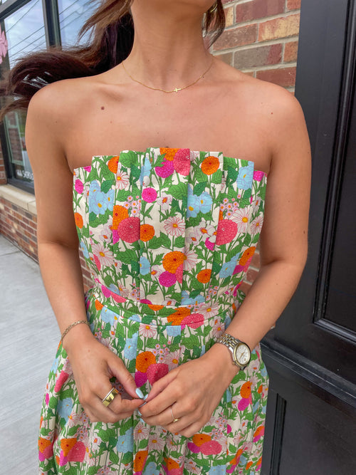 Marigold Floral Midi Dress