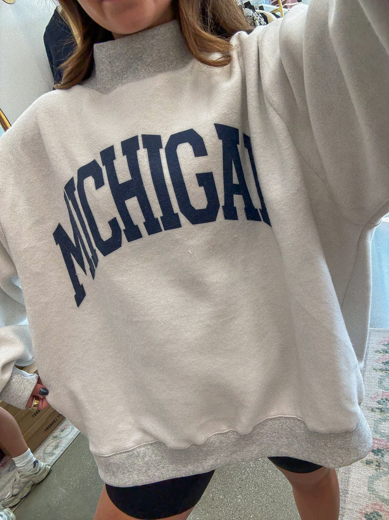 Reversible Mock Sweatshirt - Go Blue/Michigan