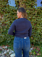 Maggie Button Detail Cardigan - Navy