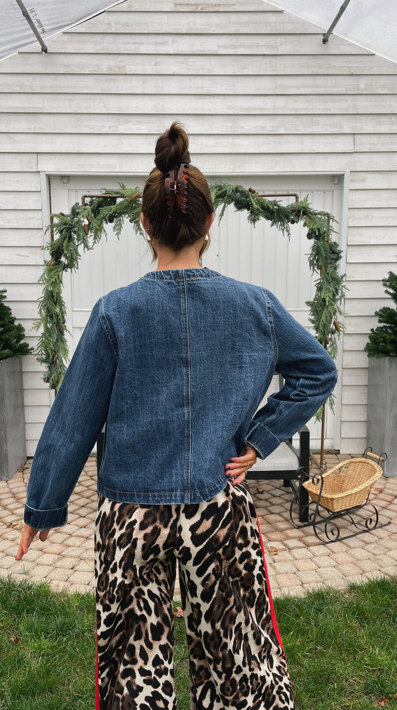 Denim & Gold Button Jacket