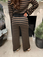 Brown & Black Striped Knit Pants