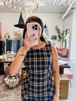 Penelope Plaid Dress - Navy
