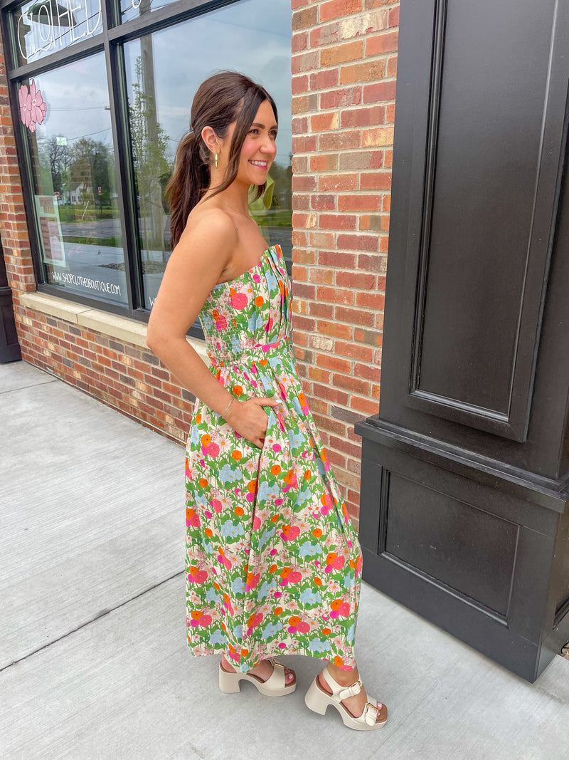 Marigold Floral Midi Dress