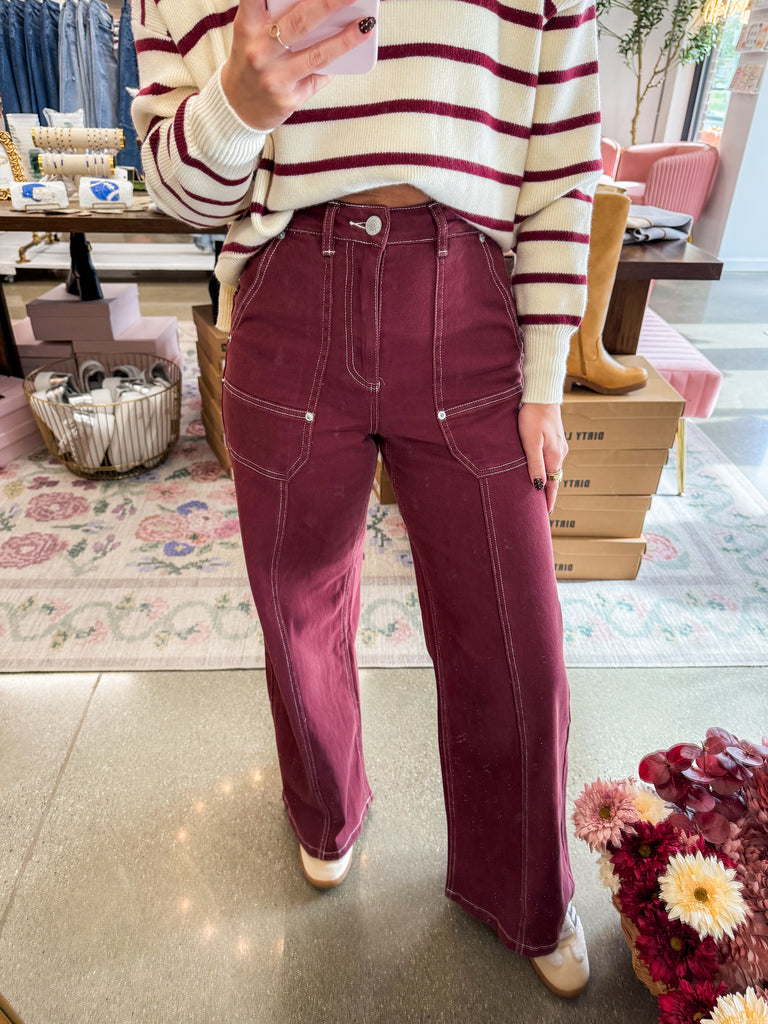 Becca Burgundy Pants