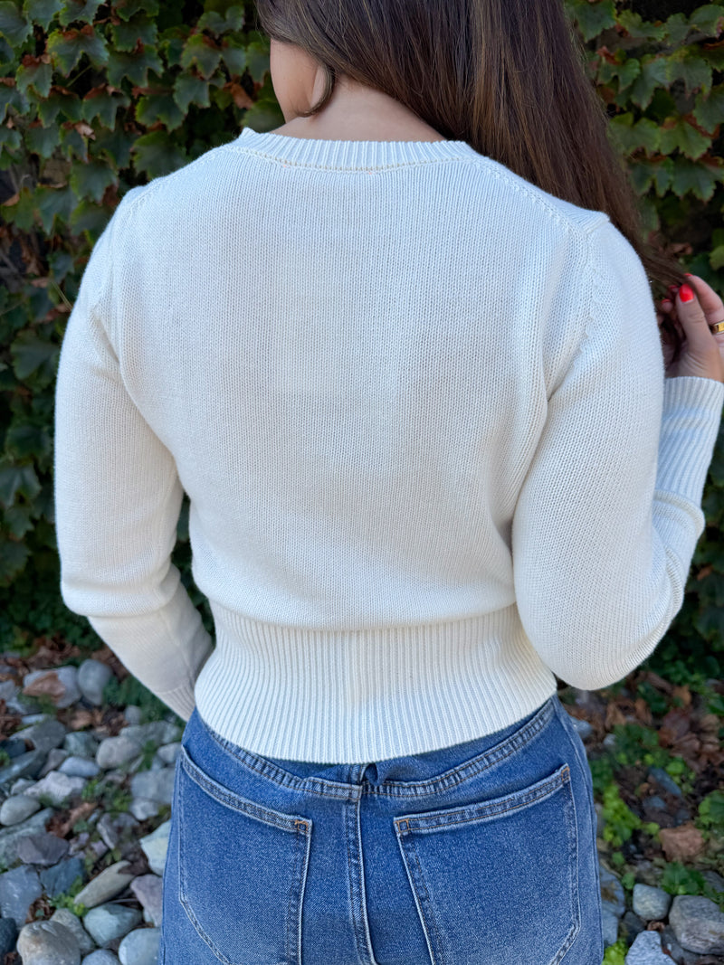 Mekalia Knit Cardigan - Ivory