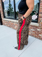 Lilah Leopard/Red Stripe Pant | Curvy