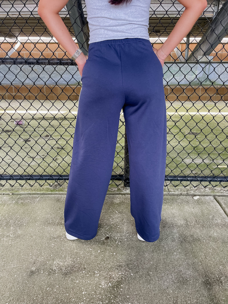 Game Time Lace Track Pant - Navy