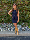 Nina Button Down Vest - Navy